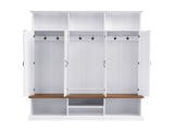 VIBE HAUS 62.2''W Entryway Hall Tree with Bench, 3 Top Cubbies & Bottom Storage Space, Farmhouse 74236965