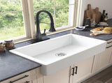 White Farmhouse Sink Deep Apron Sink Undermount Farmhouse Kitchen Sink Single Farm Sink W928P152765