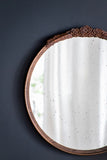30"x30" Round Hand Carved Rose Antique Mirror Frame, Mirror for Live space, Bathroom, Entryway W2078126750