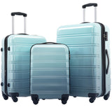 Hardshell Luggage Sets 3 Piece Gradient Color Expandable Suitcase with Spinner Wheels and TSA Lock N732P184448M