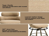 Jena Taupe Chenille & Bronze Bar Chair w/Swivel B2726P618518