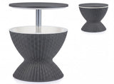Gray Outdoor Imitation Rattan Ice Cooler Side Table 8Gal 2-Height Adjustable with Drain Plug 49158716