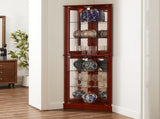 Corner Curio Dispaly Cabinet with Lights, Adjustable Tempered Glass Shelves, Mirrored W1693P171669