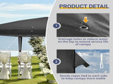 10'x20' Instant Pop Up Canopy Tent Black, 6 Panels 2 Doors 4 Mesh Windows, 28/22mm Powder Coated 43899525