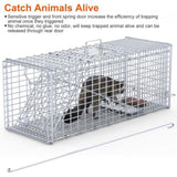 Heavy-Duty Live Animal Trap - 37x14x15 Inch Galvanized Mesh, Sensitive Pedal Trigger & Rear Release 83544288