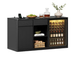 51.2" Modern Fluted Bar Cabinet with Fridge Compartment 88982162