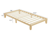 Twin Basic Bed Frame Pine Wood Painted Surface Bed Single Bed 74.41*37.99*12in Wood 87319993