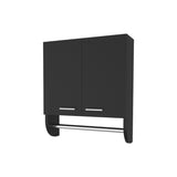 Goodyear Medicine Cabinet in Melamine With a Towel Bar, Black B128P237153