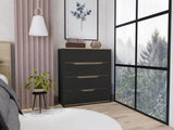 Zoe Dresser, Superior Top, Four Drawers -Black / Light Oak B07092120