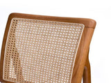Set of 2 Mid Century Modern Rattan Dining Chairs, Solid Rubber Wood Frame Dining Side Chairs with 72703501
