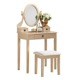 Moniys Wood Moniya Makeup Vanity Table and Stool Set, Gold T2574P163830