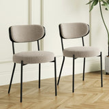 Boucle modern kitchen dining chair Bentwood covered with ash veneer Chair back, metal with black W210P147498