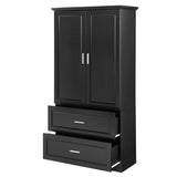 ZNTS Tall Bathroom Storage Cabinet, Cabinet with Two Doors and Drawers, Adjustable Shelf, MDF Board, N725P172882B