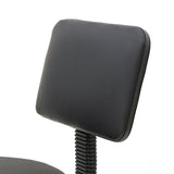 ZNTS Round Shape Plastic Adjustable Salon Stool with Back Black 42012977