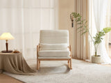 100*65*101cm High Back Belt Waist Pillow Log Color Solid Wood Armrest Backrest Seat Frame Iron Frame 63188028