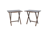Modern Solid Wood Folding Tray Tables, Set of 2, Walnut 00568857