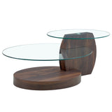Modern Walnut Grain Double Layer Coffee Table - Versatile Design, Multiple Colors Available.Density 47578447
