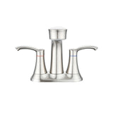 Bathroom Faucet with Pull Out Sprayer, 2 Handle 4 Inch Faucet Utility Sink Faucet, Brushed Nickel W122470441