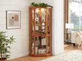 Corner Lighted Curio Cabinet Corner Glass Cabinet Lighted Curio Cabinet Corner Display Case for W2275P296057