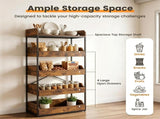 5-Tier Industrial Storage Rack with 4 Drawers, Metal & Engineered Wood Kitchen Pantry Organizer with 70599120