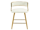 (SET of 2) 26'' Counter height bar stools Corduroy kitchen island counter bar stool with back,golden 25086377