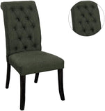 ZNTS Dining Room Furniture Contemporary Rustic Style Gray Fabric Upholstered Tufted Set of 2 Chairs HS00CM3564GY-SC-ID-AHD