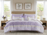 5 PCS Full/Queen Seersucker Comforter Set with Throw Pillows B035P366534