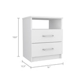 Napoles Nightstand , End Table, Side Table Superior Top, Two Drawers, One Shelf -White B20091968