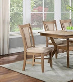 ZNTS Transitional Set of 2 Side Chairs Natural Tone And Beige Solid wood Chair Padded Leatherette B011104626