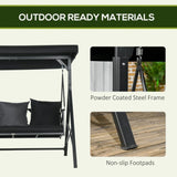 3-Seat Patio Swing Chair, Porch Swing Glider with Cushion, 3 Throw Pillows & Adjustable Canopy for W2225142468