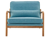 Oak Armrest Oak Upholstered Single Lounge Chair Indoor Lounge Chair Teal 75608109