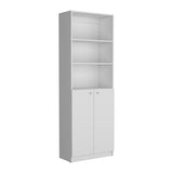 Home 2-Door Bookcase, Modern Storage Unit with Dual Doors and Multi-Tier Shelves -White -Office B200137830