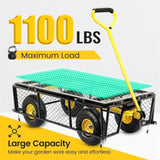 Heavy Duty Garden Cart, 1100 lbs Large Capacity Steel Garden Cart, Utility Wagon Cart with Removable 22921331
