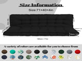 Outdoor Swing Cushions 70 Inch, Waterproof 4" Thick Porch Swing Cushion Replacement with Backrest 10431425