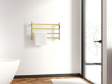 22.5" Brushed Gold Heated Towel Rack for Bathroom,Wall Mounted with Intelligent Touch Screen Timer, 35567914