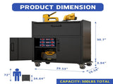 Sturdy and Durable Metal Tool Cabinet for Garage Wheels - Mobile Heavy-Duty Storage Cabinet T2398P223006