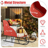 Festive Christmas Santa Sleigh Cart - Sturdy Metal, 29"x12.5"x20", Red & Black, for 75395050
