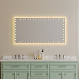 ZNTS 48X24 inch LED Bathroom Mirror with Lights Backlit RGB Color Changing Lighted Mirror for Bathroom W1820122114