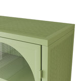 27.56"Glass Doors Modern Two-door Wall Cabinet with Featuring Three-tier Storage for Entryway Living 01365223
