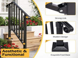 Matte black 2-tier ABS plastic handrail for patio stairs 17829459