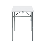 40"L x 20"W Plastic Adjustable Height Fold-in-Half Folding Table, White 68507853