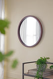 20" x 20" Circle Wall Mirror with Wooden Frame and Walnut Finish,Wall Mirror for Living Dining W2078124339
