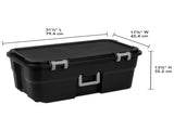 (2 pack)22 Gallon Large Wheeled , Heavy Duty Plastic Storage Trunk Container, Lockable with Wheels 25427141
