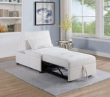 Contemporary White Color Sleeper Sofa Chair Pillow Plush Tufted Seat 1pc Convertible Sofa Sherpa B011P200214