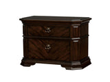 Wooden Nightstand with USB Charger in Espresso Finish B016P251583