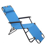 ZNTS RHC-202 Portable Dual Purposes Extendable Folding Reclining Chair Blue 75407956