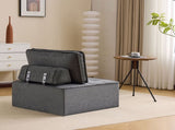 The dark gray linen wooden frame sofa can be freely spliced, meeting various needs such as in small W3612P395723