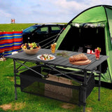 220 lbs Folding Camping Table 30-Second Tool-Free Setup, Aluminum Roll-Top & Steel Frame, 77691866