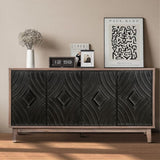 Mid Century Sideboard Buffet Cabinet with Solid Wood Legs 60" Kitchen Storage Cabinet Credenza with W1445P173038