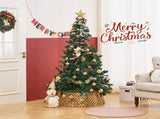 Handcrafted Openwork Woven Hyacinth Wicker Christmas Tree Collar - Rattan Xmas Tree Skirt & Stand 96970668